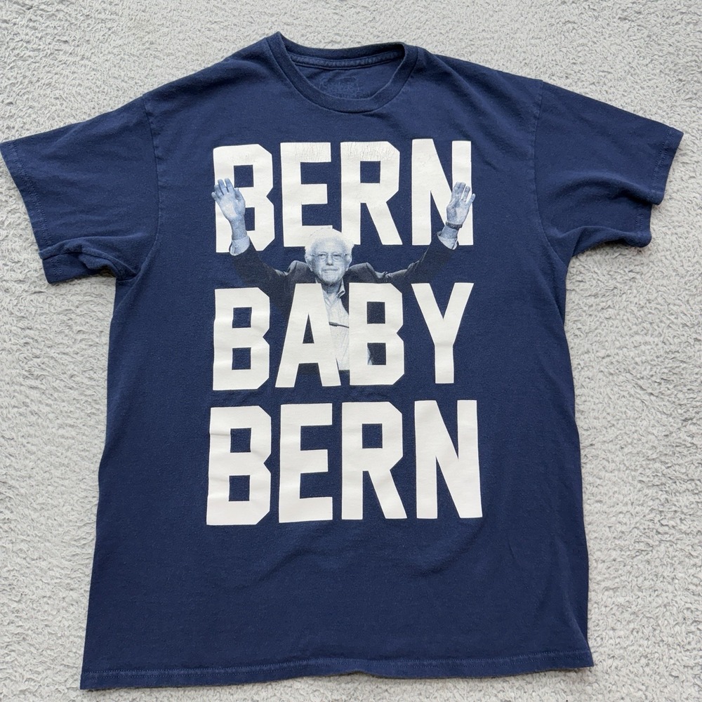 Bernie Sanders T-Shirt Mens M Navy Blue Bern Baby 2016 Presidential Election